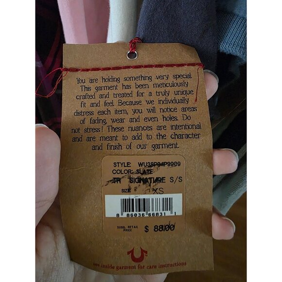 True Religion XS Slate Blue Polo Shirt 100% Cotton NWT - Picture 2 of 10